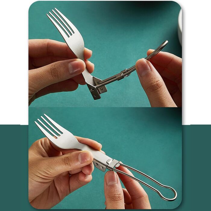 Кемпінговий набір столових приборів Виделка ложка палички металевий посуд складний посуд столові прилади для пікніків походи на пр