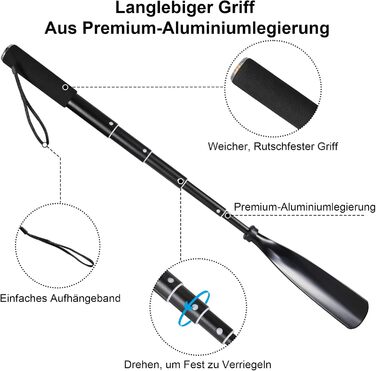 Довгий ріжок для взуття Mishell, телескопічний 41 97 см, висувний ріжок для взуття, довгий пластиковий ріжок для взуття з металево