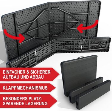 Набір для пивного саду з дерев&39яним виглядом на 8 осіб 3 предмети стіл з 2 лавками в комплекті набір пивних столів виготовлений з міцного пластику складаний ручка для перенесення 180 x 74 x 74 см