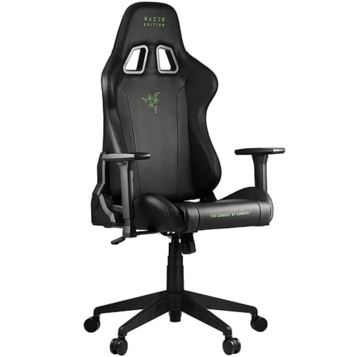 Ігрове крісло Razer Edition від Zen Gaming Chair, ігрове крісло з поперековою подушкою, подушкою для шиї, 3D-підлокітниками, чорно-зелене сучасне