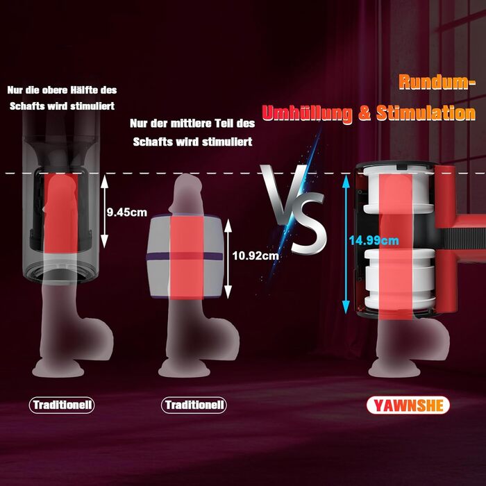 Електричний чоловічий мастурбатор YAWNSHE, з функціями поштовху, обертання та вібрації