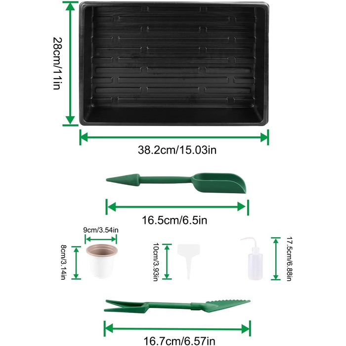 Горщики для розсади 9 см з лотком для розсади (без отворів) 4 лотки для посадки з 50 горщиками для розсади, для підвіконь та теплиць, для пророщування рослин, мікрозелені, гідропонного вирощування, 50 шт. білого пластику 9 см та лоток