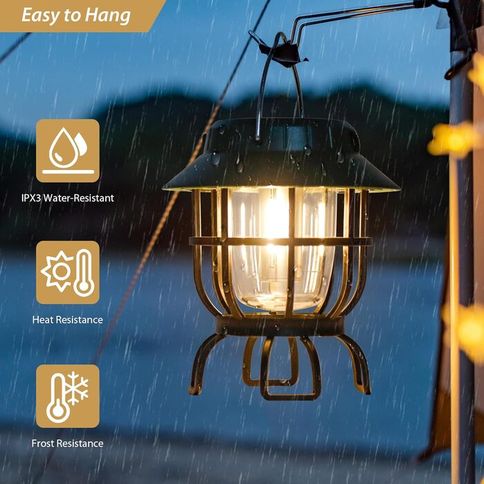 Вінтажні гірлянди для кемпінгу з 2 частин