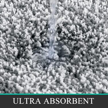 Килимок для ванної кімнати Pauwer 50 x 80 см, килимок для ванної, що миється, нековзний, м&39який абсорбуючий килимок для ванної з мікрофібри, килимок для душу для вітальні, спальні, ванної кімнати, темно-сірий 50 x 80 см