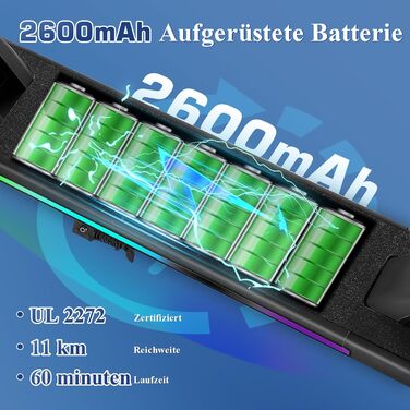 Електросамокат Caroma для дітей віком 8-12 років, двигун 180 Вт, 16 км/год, час їзди 60 хв, регульована швидкість та висота, різнокольорове підсвічування, світлодіодний дисплей, складаний дитячий електросамокат, новий чорний