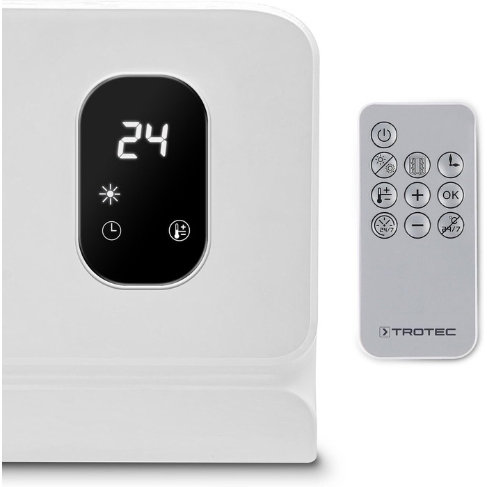 Настінний вентилятор-обігрівач TROTEC TFC-W 27 E керамічний вентилятор-обігрівач для настінного монтажу, опалення та вентиляції, IP44, керування термостатом