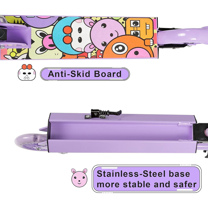 Дитячий самокат Yuanj Scooter 6 років, регульований по висоті дитячий самокат зі світлодіодними PU колесами, дитячий самокат для д