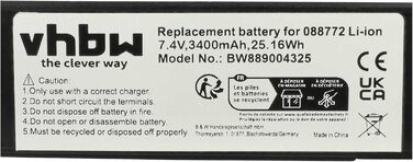 Акумулятор vhbw, сумісний з динаміками Bose SoundLink Mini 2 - в комплекті з платою (3400 мАг, 7,4 В, літій-іонний)