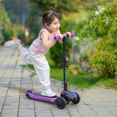 Дитячий самокат YOLEO для 3-12 років, дитячий самокат з 4 регульованими висотами, світлодіодні колеса, що світяться, дитячий самок