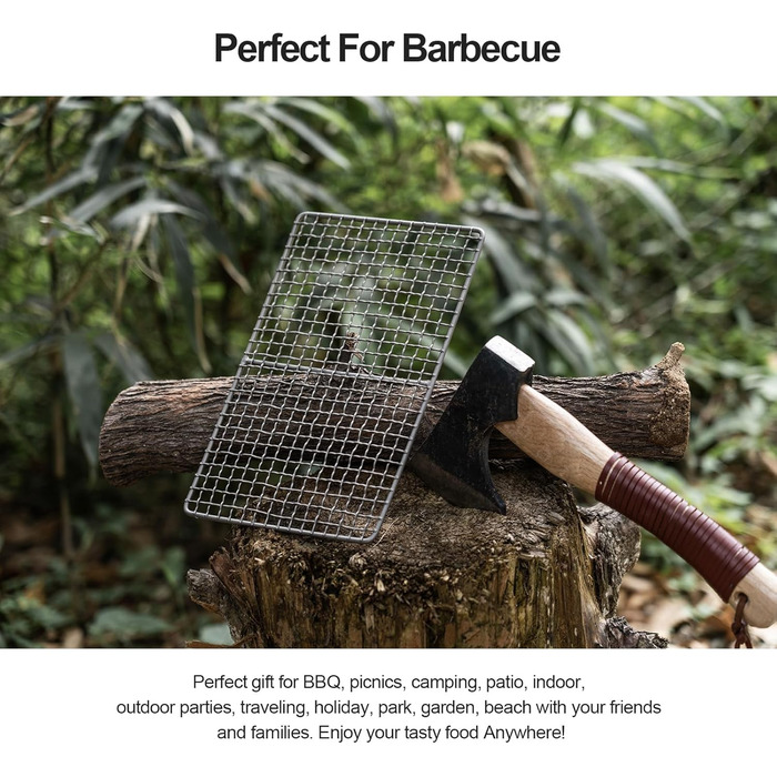 Міні-гриль-плита для барбекю Boundless Voyage з міцним титаном та вугіллям, у комплекті з футляром для перенесення Ti15108b