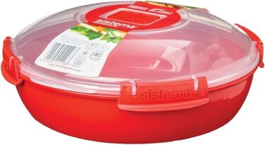Посуд для мікрохвильової печі Sistema, 1,3 л, червоний, набір з 3 предметів 1118