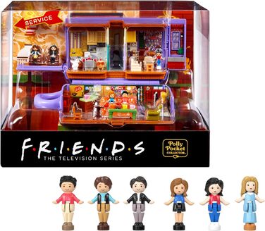 Коробка Polly Pocket Friends - кавова чашка Central Perk, 6 головних героїв, 9 аксесуарів, 3 локації Friends, преміальна упаковка,
