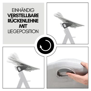 Дитячий дерев'яний стільчик для годування від народження з функцією нахилу - додаткове плоске кріплення для новонароджених та баво