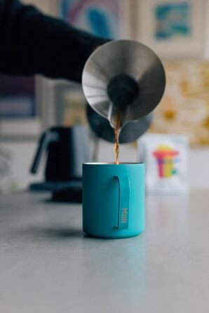 Кемпінгова кружка MiiR, вакуумна ізоляція, бризкозахищена, розсувна кришка, що щільно прилягає, конструкція з нержавіючої сталі, колір Coastal Teal, 340 мл (12 унцій)