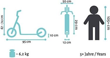 Самокат дитячий самокат з пневматичними шинами для хлопчиків і дівчаток від 4-5 років 10-дюймовий класичний дитячий самокат безриз