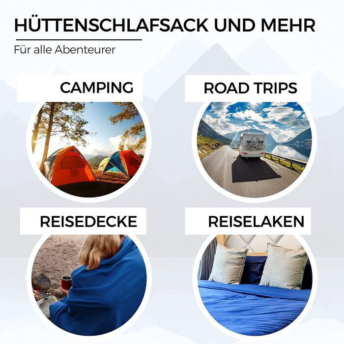 В-1 бавовняний спальний мішок, надлегкий із блискавкою (з&39єднується) тонкий, зручний дорожній спальний мішок та дорожня ковдра XL в одному - літній спальний мішок, внутрішній спальний мішок, сірий, блискавка праворуч, 2-