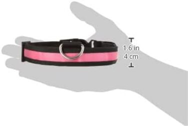 Світловідбиваючий LED-нашийник для собак KABB SUN-46-06, акумуляторний, безпека для улюбленців, водонепроникний, регульований (до 65 см), рожевий