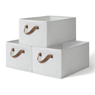 Коробка для зберігання одягу з тканини, складна, комплект з 3 шт. , великі розкладні коробки для білизни, ящики-органайзери з шухлядами для гардеробу, коробки для зберігання тканини, 472820 см, бежевий SEQ-B-1002-B