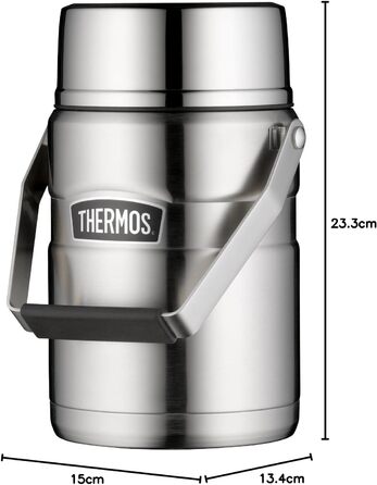 Термос STAINLESS KING для їжі сріблястий 1,2 л нержавіюча сталь, абсолютно герметичний, зберігає їжу гарячою до 12 годин та холодною до 24 годин, з 2 універсальними вкладишами, без BPA. Нержавіюча сталь, 1,2 л