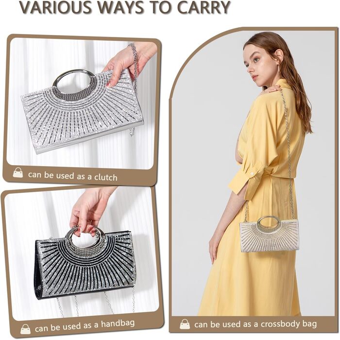 Вечірня сумка Pahajim для жінок, блискуча маленька сумка зі стразами, елегантна сумка-клатч через плече для весілля, вечірки, побачення, золота