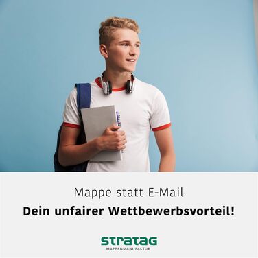 Трисекційних папок для аплікацій, синього кольору, з 2 затискними рейками з текстурою тонкої шкіри - високоякісне тиснення &quotAPPLICATION&quot - безпосередньо від виробника STRATAG, 10