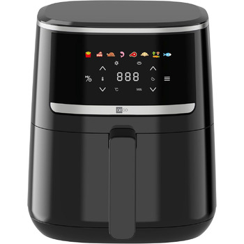 Літра, фритюрниця з цифровим сенсорним дисплеєм, 1500 Вт, регулювання 80-200, 8 програм, включаючи брошуру з рецептами 4,3 літра Компактний (компактний), 4,3