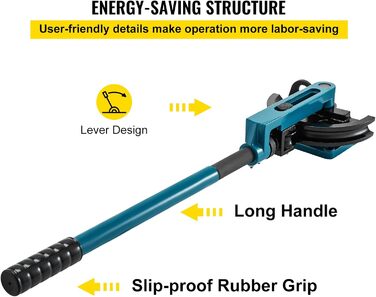 Трубогиб Mophorn від 0,95 см до 2,5 см, ручний трубогиб з 7 шт. ампами, міцні трубогиби зі сталі, металу, міді, ідеально підходить для майстерень
