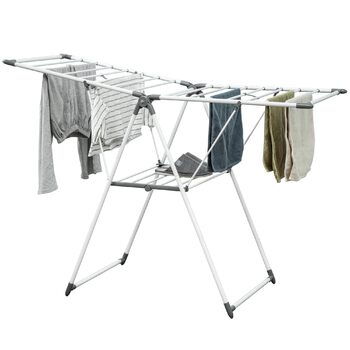 Складана сушарка для білизни HOMCOM, 156,5x61,5x97 см, біла