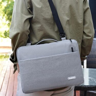 Сумка на плече для ноутбука 12 14 16 дюймів Водонепроникна сумка для ноутбука Міцний і легкий месенджер 14 сірий