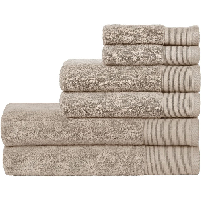 Бавовняний махровий набір рушників з 6 частин 2 банних рушники, рушники для рук та фланелі, 608 г/м, надзвичайно м'які, поглинаючі