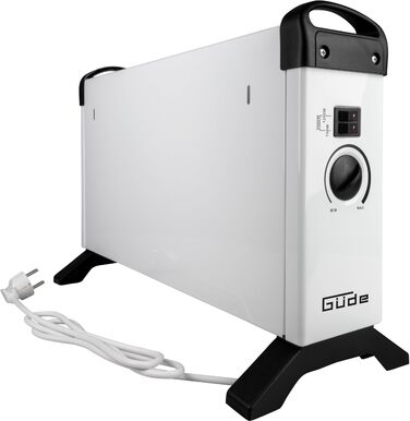 Конвекційний обігрівач Gde GKH 2000 (потужність нагріву 2 кВт, 3 рівні нагріву (0,75/1,25/2 кВт), безступінчастий термостат, максимальна продуктивність обігріву приміщення 45 м, безшумний конвекційний обігрів, захист від перегріву, ручки для перенесення)