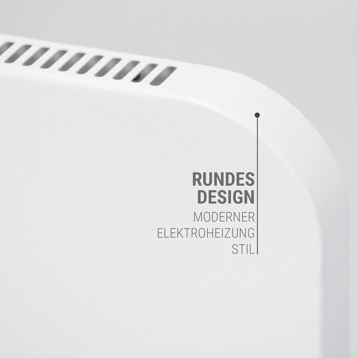 Інфрачервоний гібридний обігрівач VASNER Konvi Plus Електричний обігрівач з термостатом, 600-1200 Вт, гібридний інфрачервоний обігрівач, білий колір із закругленими кутами, настінний, 3-річна гарантія, німецька карбонова технологія (900 Вт)