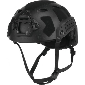 Тактичний шолом Fast SF High Cut, версія з піскоструминним покриттям, слоти для ремінця для навушників, отвори для підключення запасної маски, шоломи для страйкболу CS, чорний