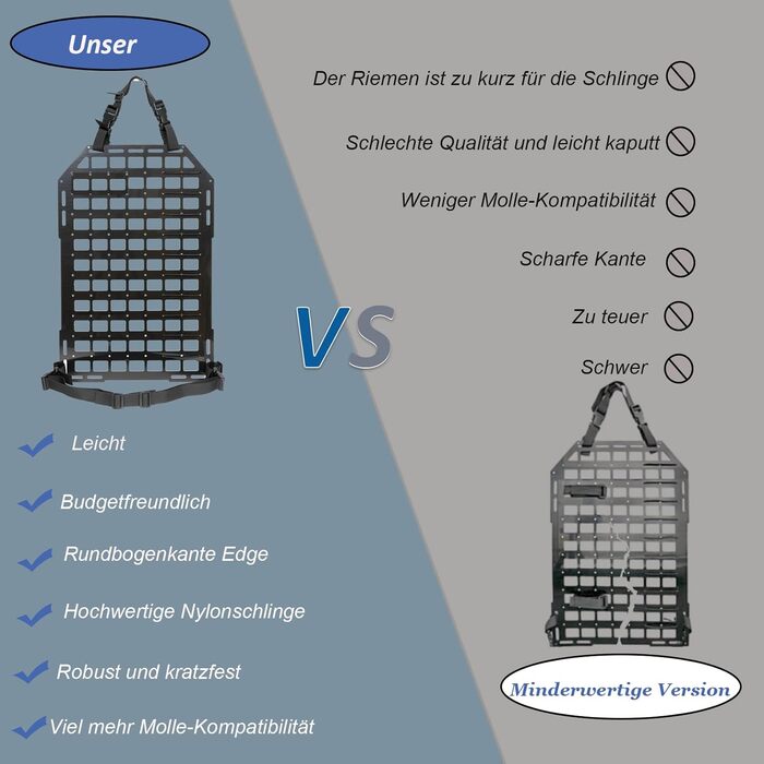 Панель Автомобіль 58см * 36см Molle Спинка сидіння Організатор спинки заднього сидіння Тактичне зберігання Абс Пластик Екологічно