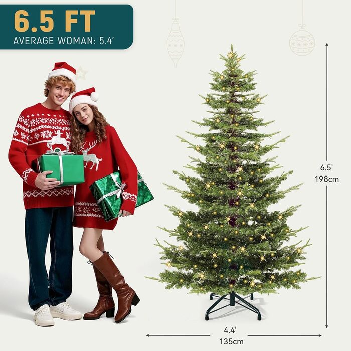 Штучна різдвяна ялинка з вогнями 198 см YITAHOME