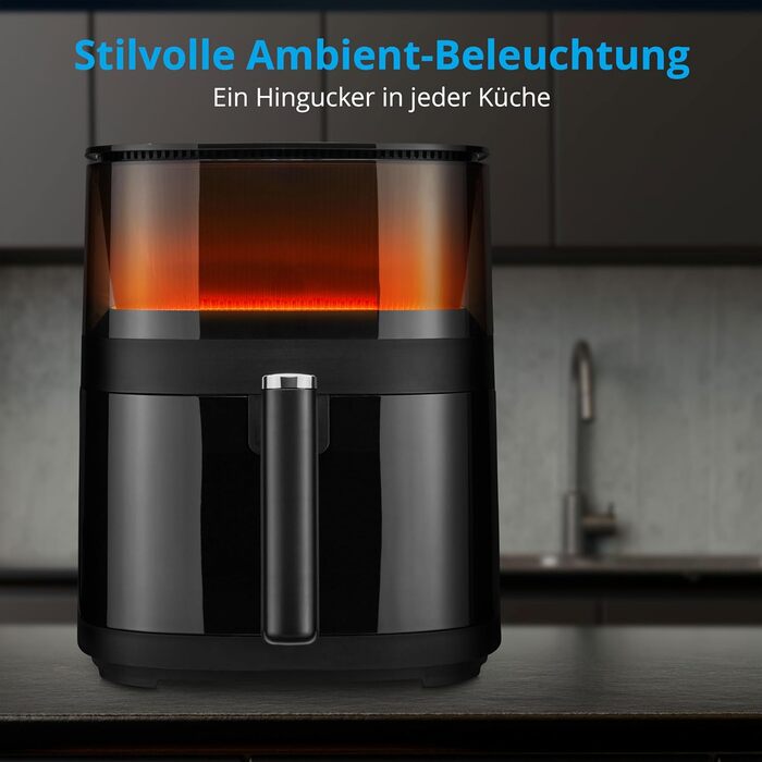 Фритюрниця MEDION X10 XL (кошик для смаження 5 літрів, інноваційна функція розпилення води для хрустких хрустких продуктів, 1 500 Вт, оглядове вікно, сигналізація струсу, 10 автоматичних програм)