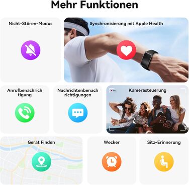 Фітнес-трекер для чоловіків та жінок без дисплея, смарт-браслет, цілодобовий відстежувач активності та сну з аналізом серцевого ритму та штучним інтелектом, 60-денний час роботи від батареї, понад 170 спортивних режимів, без підписки, чорний