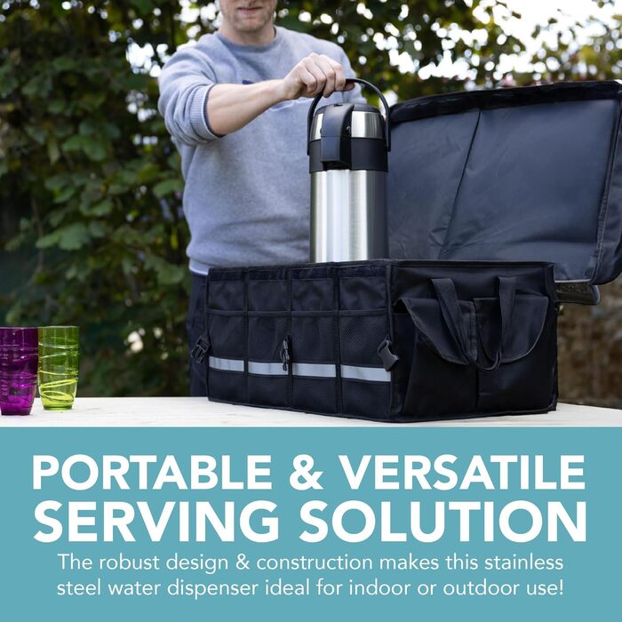 Термокавник для кави 3-літровий з нержавіючої сталі Airpot з помпою. Двостінний ізоляційний, герметичний кавник для кави та чаю з поворотною основою на 360, ручкою для перенесення, запобіжним замком, знімний.