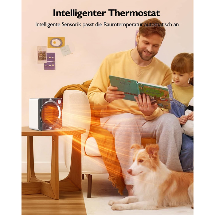 Компактний портативний вентилятор-обігрівач для ванної кімнати потужністю 500 Вт, електричний обігрівач з керамічною технологією PTC, захистом від перегріву та перекидання, тихий та портативний, сучасний дизайн для офісу/робочого столу.