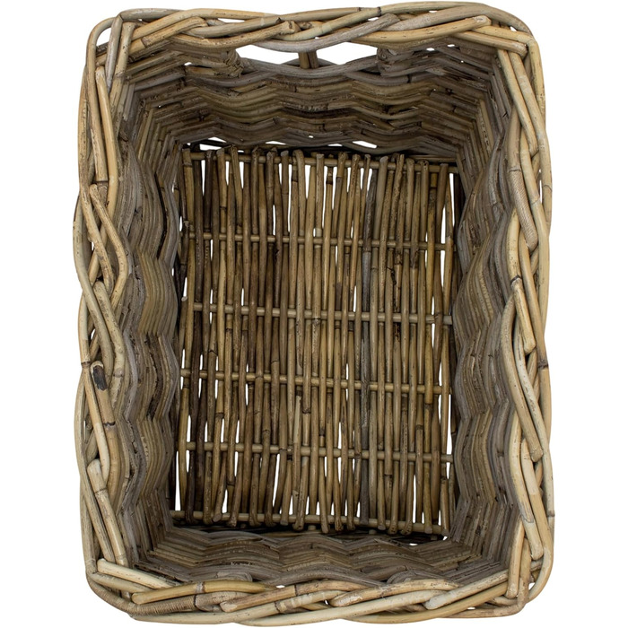 Прямокутний кошик для зберігання з ротанга, колір &quotшеббі сірий&quot - 44 x 33 см - Плетений кошик з полицями з верби та ручками - Дерев&39яний кошик, вербовий кошик, ротанговий кошик, дерев&39яний декоративний кошик, полиця для ванної кімнати, органай