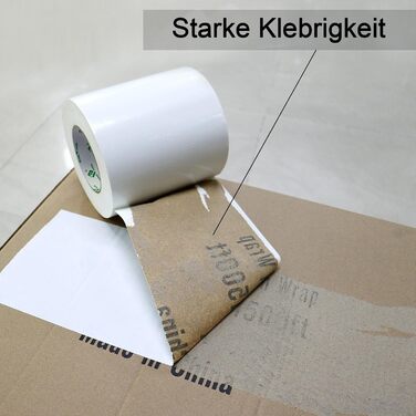 Клейка стрічка, біла, 150 мм x 50 м, міцна клейка стрічка