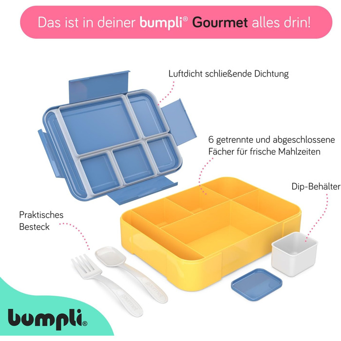 Бумплі Ланчбокс Гурман Дитячий контейнер для обіду з відділеннями, ідеальний для школи та подорожей Міцний ланчбокс, шкільний ланчбокс, стильний дитячий контейнер для їжі, ланчбокс у школу