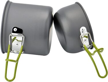 Посуд для кемпінгу та пікніків, набір туристичного посуду з антипригарним покриттям, каструлі та сковороди для приготування їжі на відкритому повітрі, для походів, трекінгу та подорожей з рюкзаком