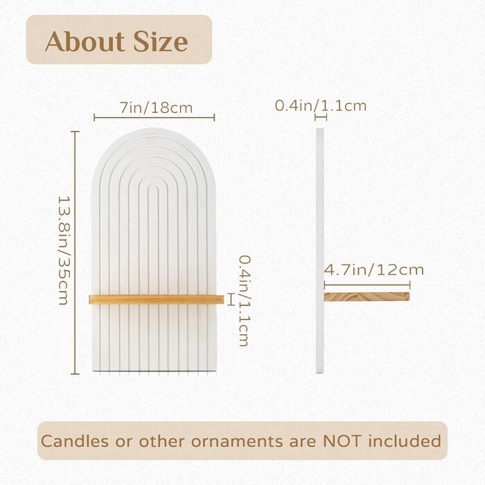 Настінна полиця Walasis дерев'яна бохо оздоблення стін дерев'яне оздоблення стін дитячої кімнати настінні полиці невелика рослинна