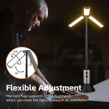 Ліхтар для кемпінгу, 3000 мАг, телескопічні кемпінгові ліхтарі з можливістю акумулятора, портативний складний кемпінговий ліхтар з гачком та ліхтариком для кемпінгу, походів, відключення електроенергії, надзвичайних ситуацій