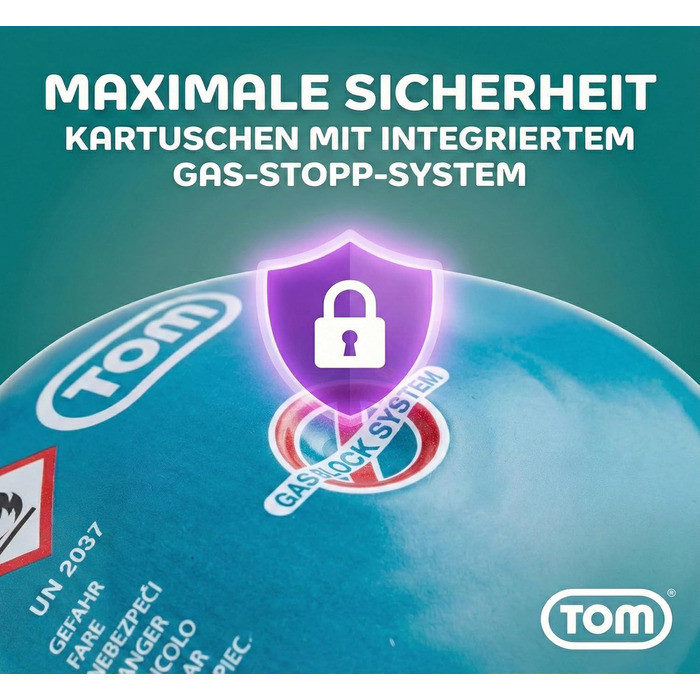 Набір газової кемпінгової плити TOM Adventure з 4 бутановими газовими картриджами 1 пальник п&39єзорозпал картриджна плита для кемпінгу, фестивалів та активного відпочинку або як вугільна запальничка