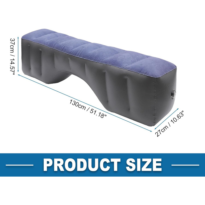 Автомобільний матрац, килимок для сну, надувний матрац для денного сну та подорожей, синій/сірий