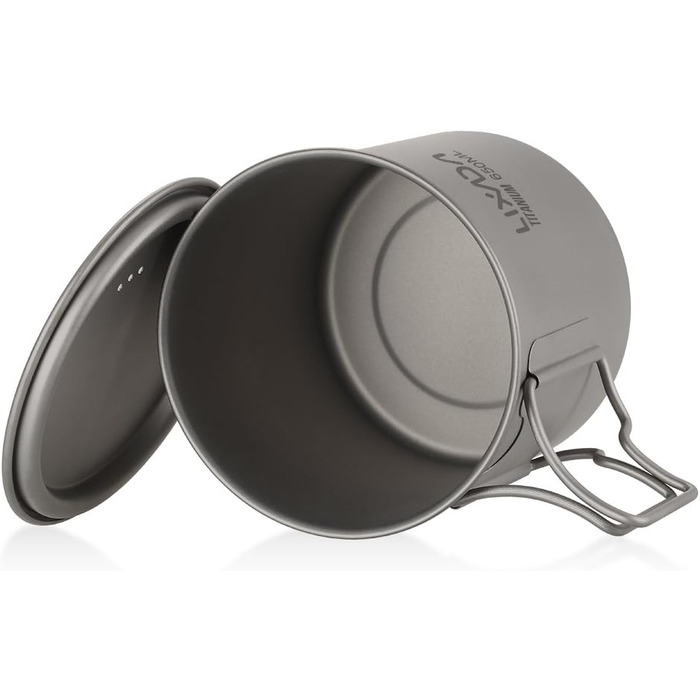 Портативний титановий горщик Lixada з титановою ручкою, що складається, для кемпінгу, відпочинку на природі, для пікніка, походів