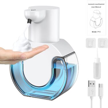 Дозатор мила автоматичний 430 мл USB перезаряджається настінний електричний дозатор мила 4 рівні Електричний дозатор мила Дозатор