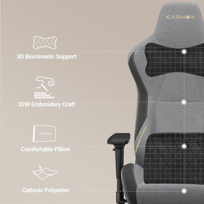 Ергономічне ігрове крісло з тканиною, офісне крісло з високою спинкою, ігрове крісло для користувачів з вагою, з підголівником та поперековою опорою, ігрове крісло в гоночному стилі, кут нахилу 155 з фіксацією кута, 56x55x135 см